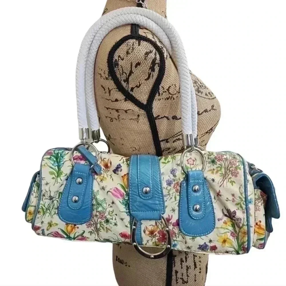 Y2K Floral multi colored Shoulder Bag with long strap. Brand new - Picture 3 of 15